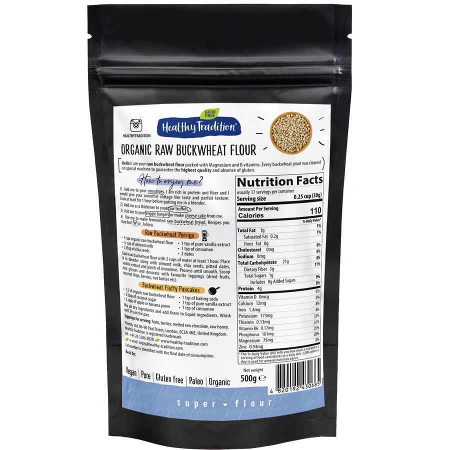 Organic gluten-free green buckwheat flour 400g