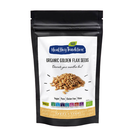 Organic golden flax seeds - certified organic 200g