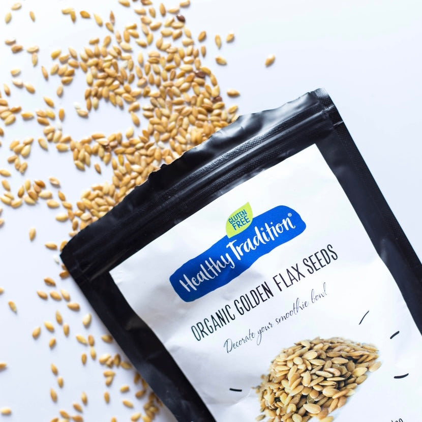Organic golden flax seeds - certified organic 200g